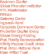 Beckman Coulter Global Financial Institution NYL Westchester Ethicon Gateway
